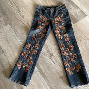 Gordon James wide leg floral jeans 5/6